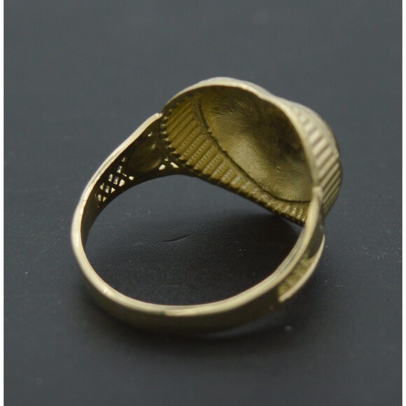 Real 10k Yellow Solid Gold Shiny Tree Leaf Design Heart Shape Ring 3.1 grams - Picture 4 of 7